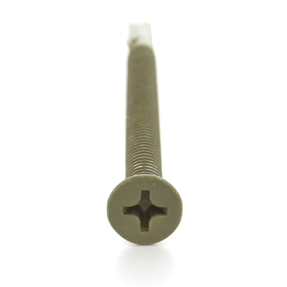 1/4-20 x 2-3/4 Inch W.A.R. Coated Steel #4 Point Flat - Countersunk Head Self-Drilling Tek Screw With Wings