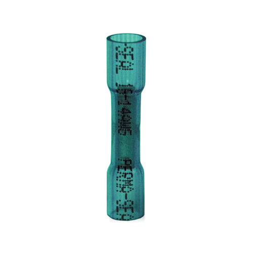 16-14 Gauge Butt Connector Crimp Heat Shrink Insulated Blue
