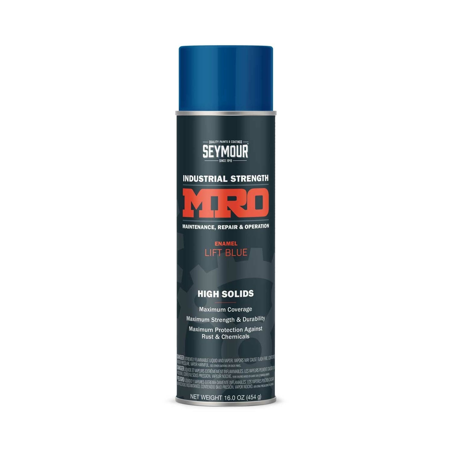 MRO Industrial High-Solids Spray Paint, Lift Blue - 16 OZ. Net Fill Wt.