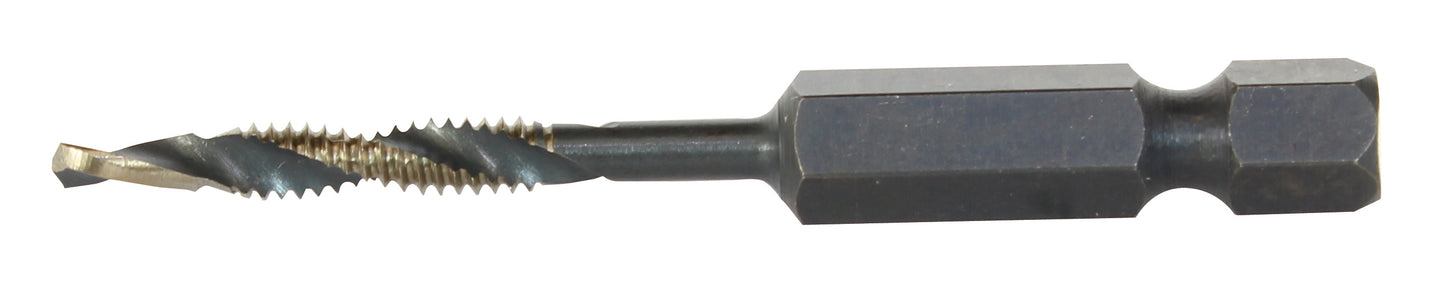 #6-32 Hex Shank 135 Degree Split Point Gold Surface Treated Combination Drill and Tap