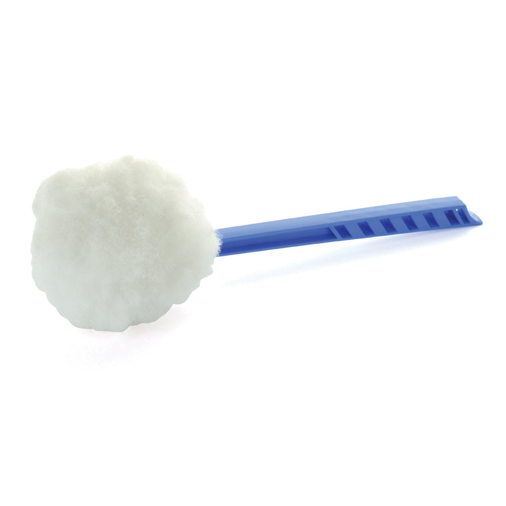 5.750 Inch x 12 Inch Plastic Handle White Mop Head Blue Handle Deluxe Toilet Bowl Mop
