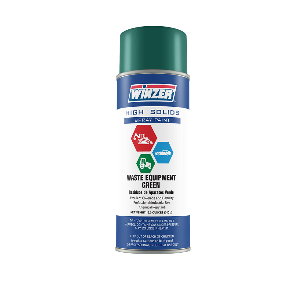 High Solids Gloss Waste Equipment Green Spray Paint - 12 Oz Net Weight