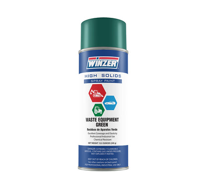 High Solids Gloss Waste Equipment Green Spray Paint - 12 Oz Net Weight