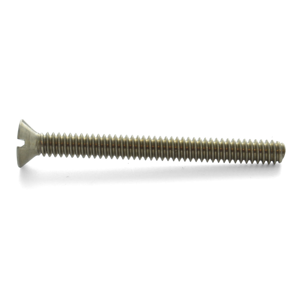 #6-32 x 1-1/2 Inch Coarse Plain 18-8 (A2) Stainless Steel Slotted Drive Flat Countersunk Head Machine Screw