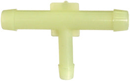 1/4 Inch x 1/4 Inch x 3/16 Inch White Nylon Vacuum and Washer Hose Reducer Tee Connector