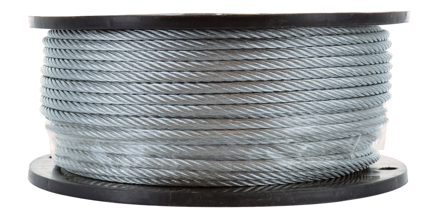 1/4 Inch x 250 ft Aircraft Cable 7 x 19 Galvanized High Carbon Steel