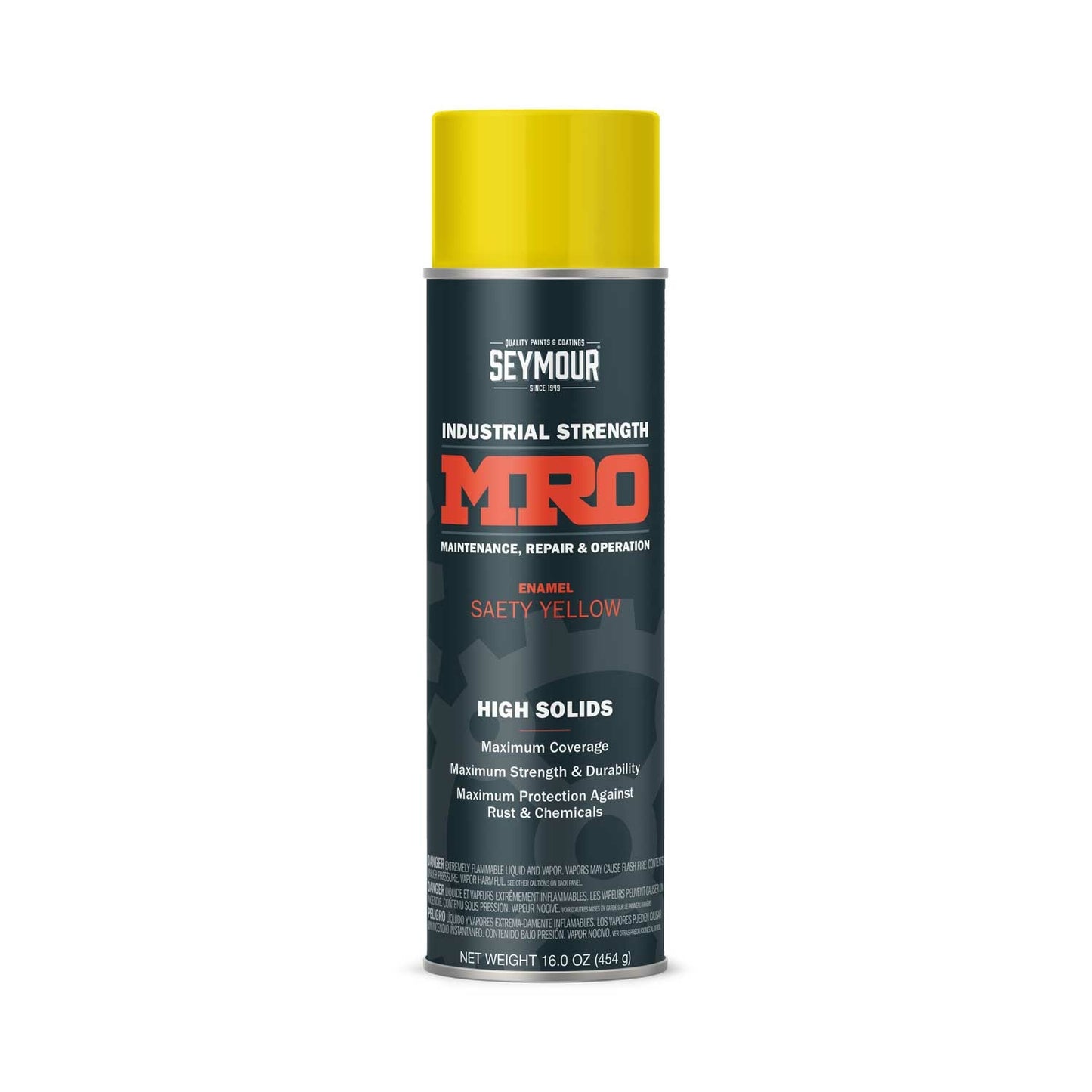 MRO Industrial High-Solids Spray Paint- Safety Yellow - 16 OZ. Net Fill Wt.