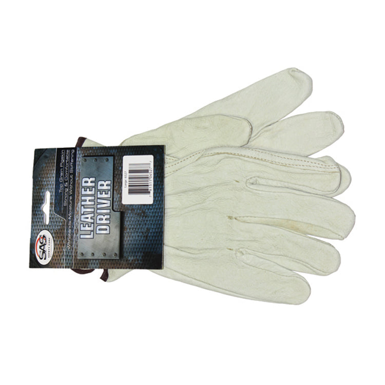 Leather Driver Glove Medium Natural