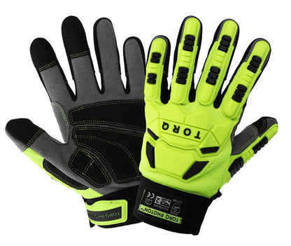 Torq Photon™ High-Visibility Mechanic Gloves With Enhanced Impact And Abrasion Protection - Medium