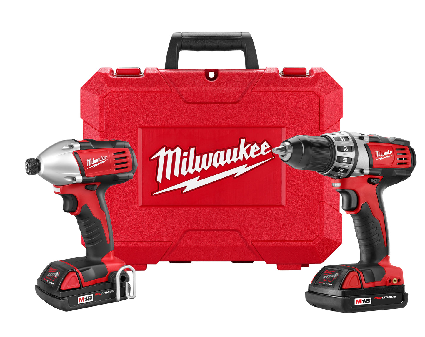 M18 Cordless Lithium-Ion Compact Drill/ 1/2 Inch Driver and 1/4 Inch Impact Driver Combo Kit
