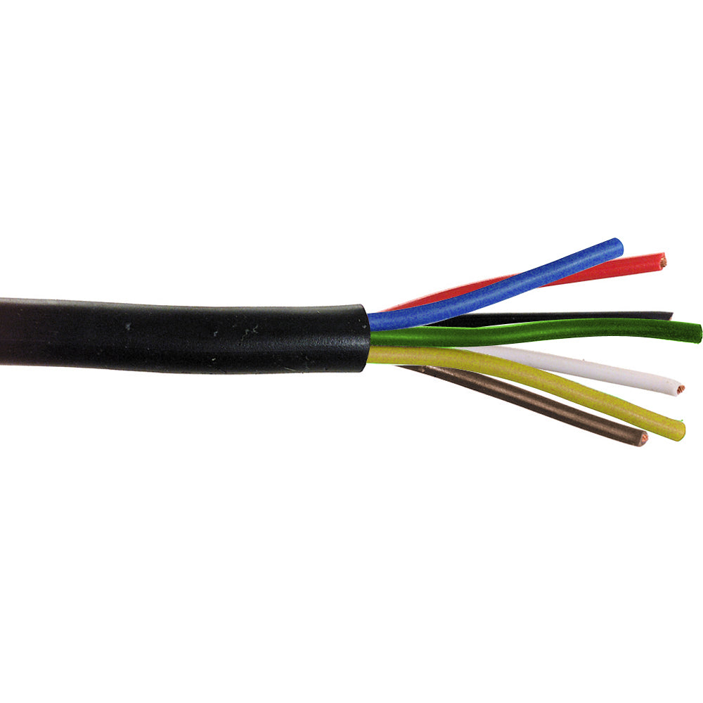 14 Ga Multi Conductor Trailer Cable Red / White / Black / Brown / Green / Yellow / Blue 100' Roll