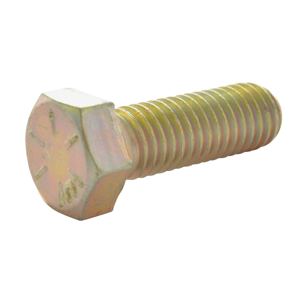 7/16-14 x 3-1/2 Inch Coarse Grade 8 Yellow Zinc Steel Hex Head Cap Screw Usa