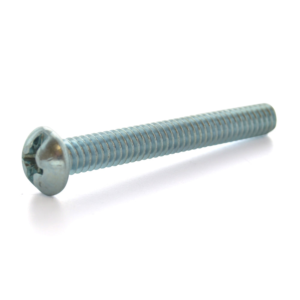 #8-32 x 1/2 Inch Coarse Zinc Plated Steel #2 Phillips/Slotted Drive Round Head Combination Machine Screw