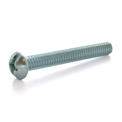 #8-32 x 3/8 Inch Coarse Zinc Plated Steel #2 Phillips/Slotted Drive Round Head Combination Machine Screw - Clearance