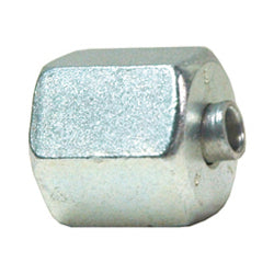 M38 10000 psi Zinc Plated Yellow Dichromate Carbon Steel Pipe Metric Adapter - Heavy Din 24 Degree Cap