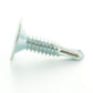 #12-24 x 2-1/2 Inch Zinc Plated Steel #4 Point Flat - Countersunk Head Self-Drilling Tek Screw With Wings