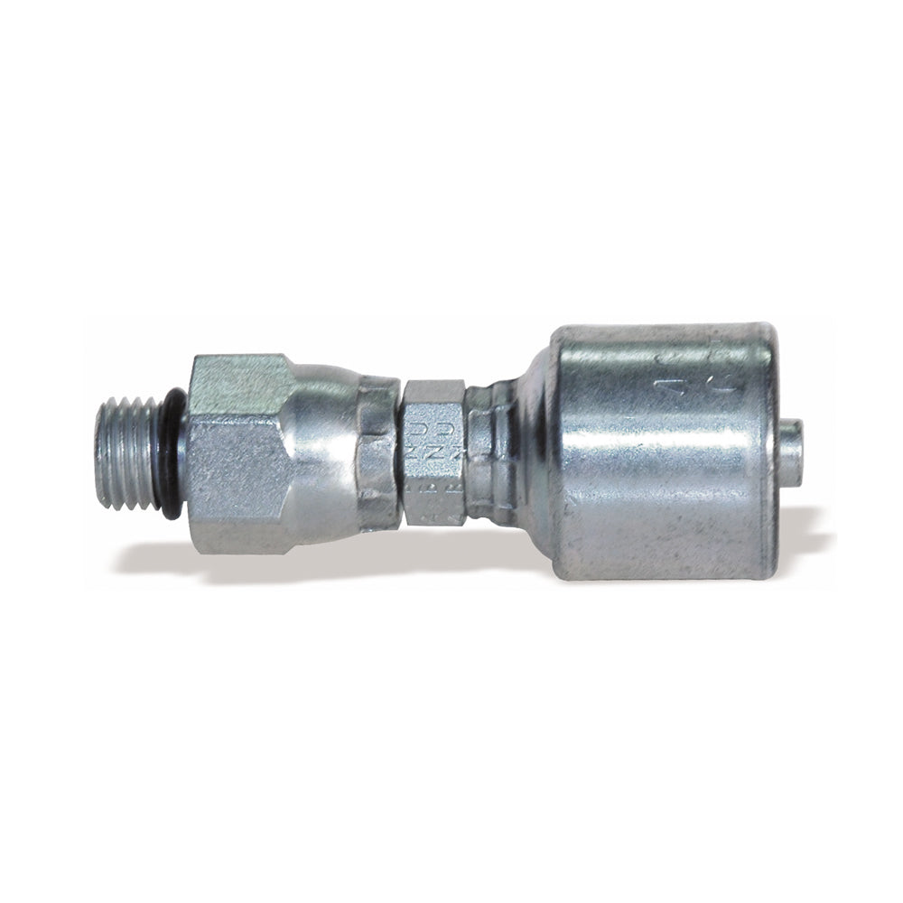 3/8 Inch X 3/8 Inch Mega Crimp Male O-Ring Boss Swivel