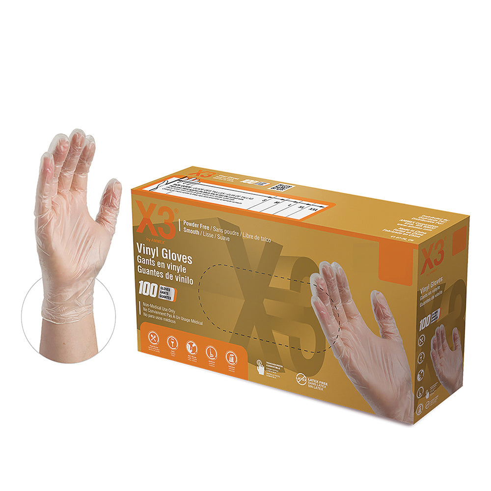 Industrial Grade Vinyl Disposable Gloves Large - Box of 100