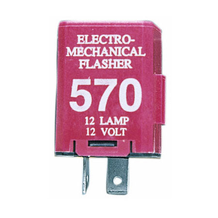 12 Volt 2 Pin Electro-Mechanical Signal Flasher Extended Life Super-Duty