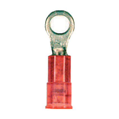 22-18 Gauge Ring Terminal #6 Stud Nylon Insulated Red