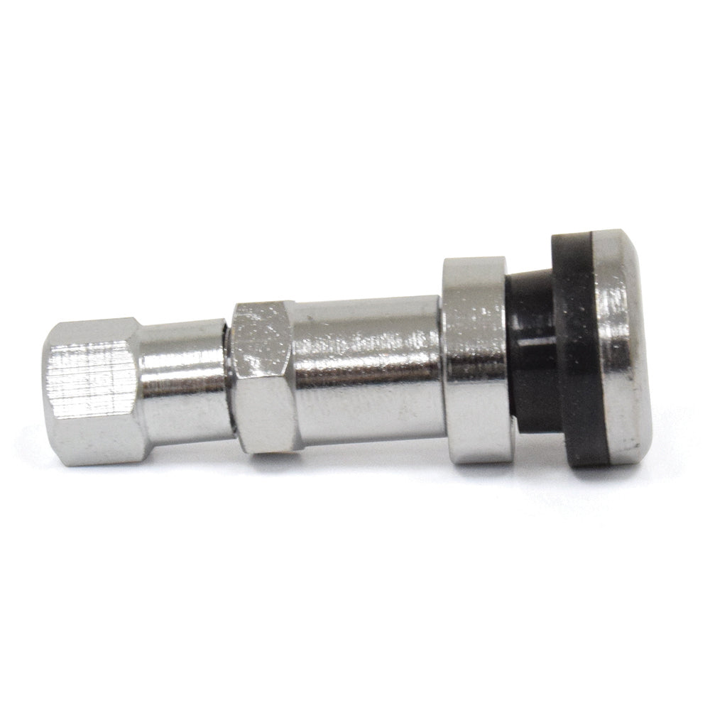 .453 x 1-1/2" Bolt-In Tire Valve Chrome Plated For Ford “F" Series  Trucks With 16" Dual Wheels