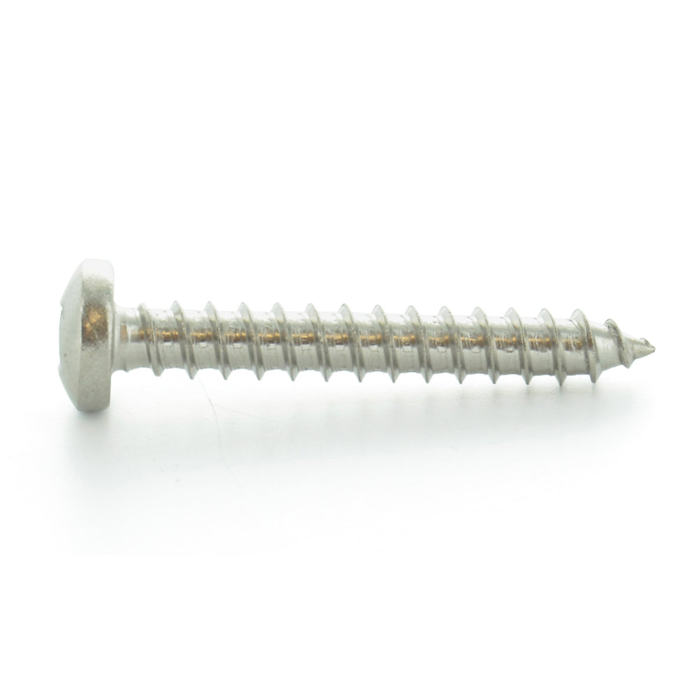 #12-11 x 1-1/2 Inch Plain 18-8 (A2) Stainless Steel Pan Head Type-A Self-Tapping Sheet Metal Screw