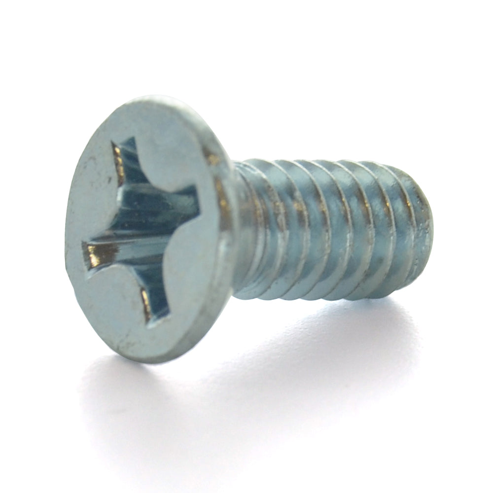 #10-24 x 3/8 Inch Coarse Zinc Plated Steel #2 Phillips Drive Flat Countersunk Head Machine Screw
