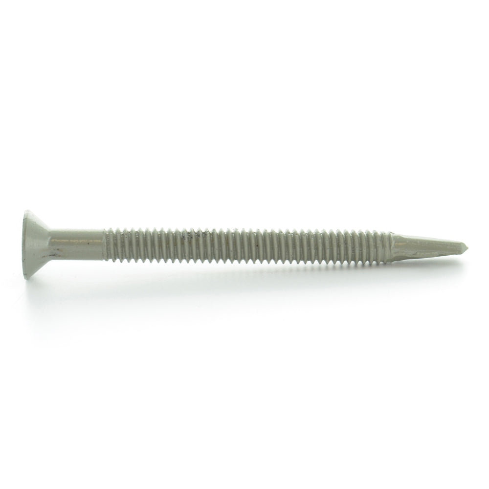 #12-24 x 2-3/4 Inch Zinc #4 Point Phillips Flat Head Self-Drilling Tek Screw With Wings