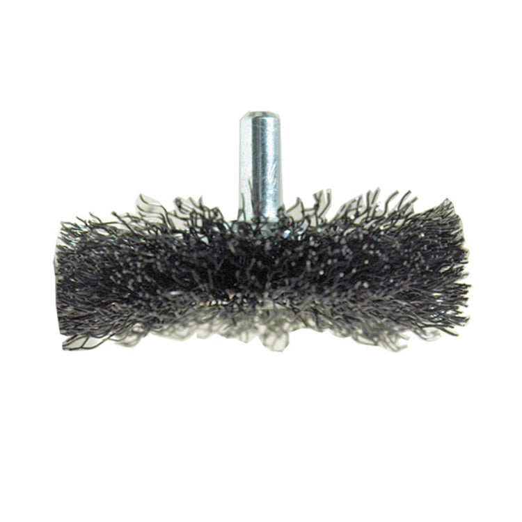 3 Inch x 0.0118 Inch x 1/4 Inch Stem Mounted Carbon Steel Crimped Conflex Narrow Face Wheel Brush