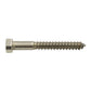 1/2-6 x 4 Inch Plain 18-8 (A2) Stainless Steel Hex Head Lag Screw