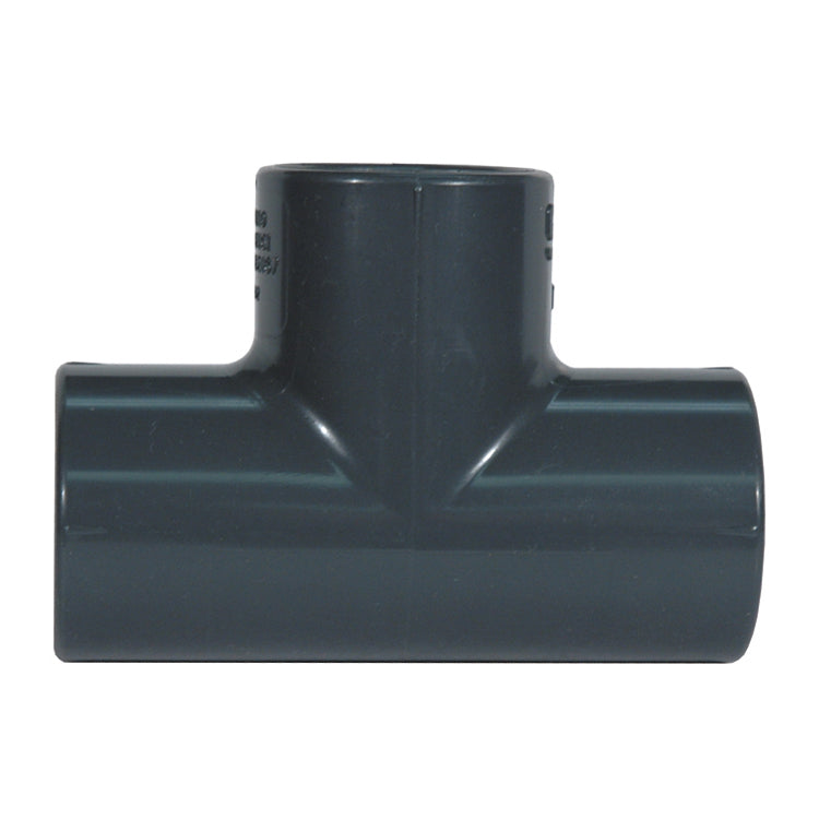 1-1/4 Inch Socket Sch 80 Dark Gray Pvc Tee