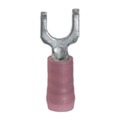 22-18 Awg #4 Stud Red Nylon Insulated Block Fork Wire Terminal