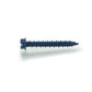 1/4 Inch X 1-3/4 Inch Slotted Hex Head Concrete Screw Anchor Blue Ceramic Coated Carbon Steel