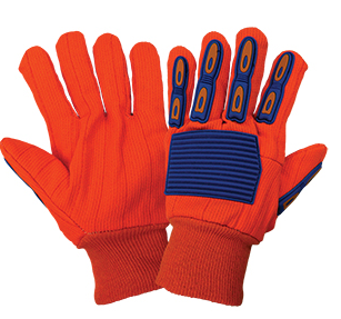 Pair Green Cotton Impact Gloves Universal XL Size