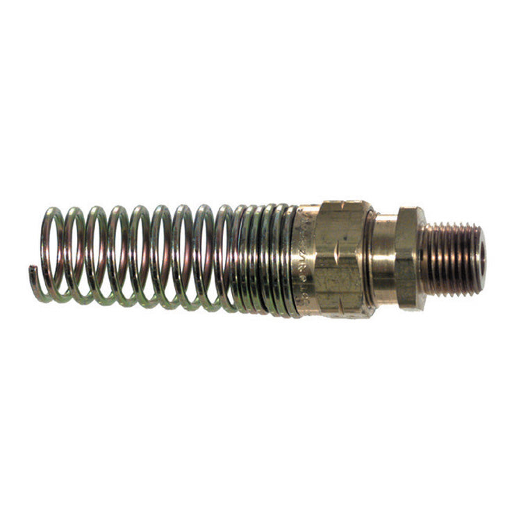 3/8 Inch x 1/2 Inch Brass Sleeve Type Air Brake Connector With Spring Guard