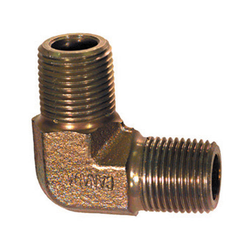 1/8 Inch 6000 psi Zinc Plated Yellow Dichromate Carbon Steel 90 Degree Male Elbow