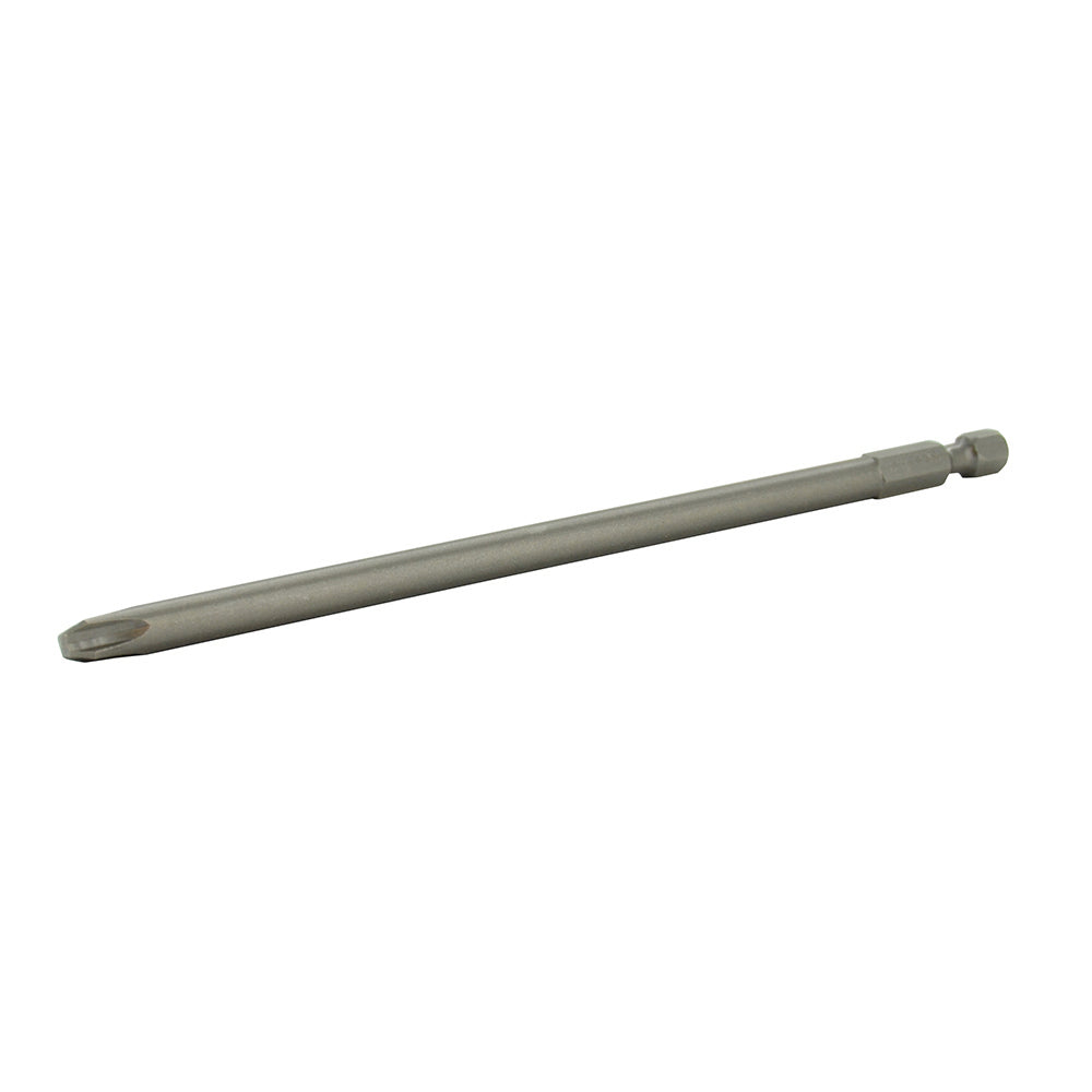 PhillipsÂ® Drive 1/4 Inch Shank #3 Tip 6 Inch Length Gunmetal Gray Steel Power Bit