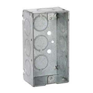 4 in. x 2 in. Handy Box- Welded- 1-1/2 in. Deep- Eleven 1/2 in. KO's