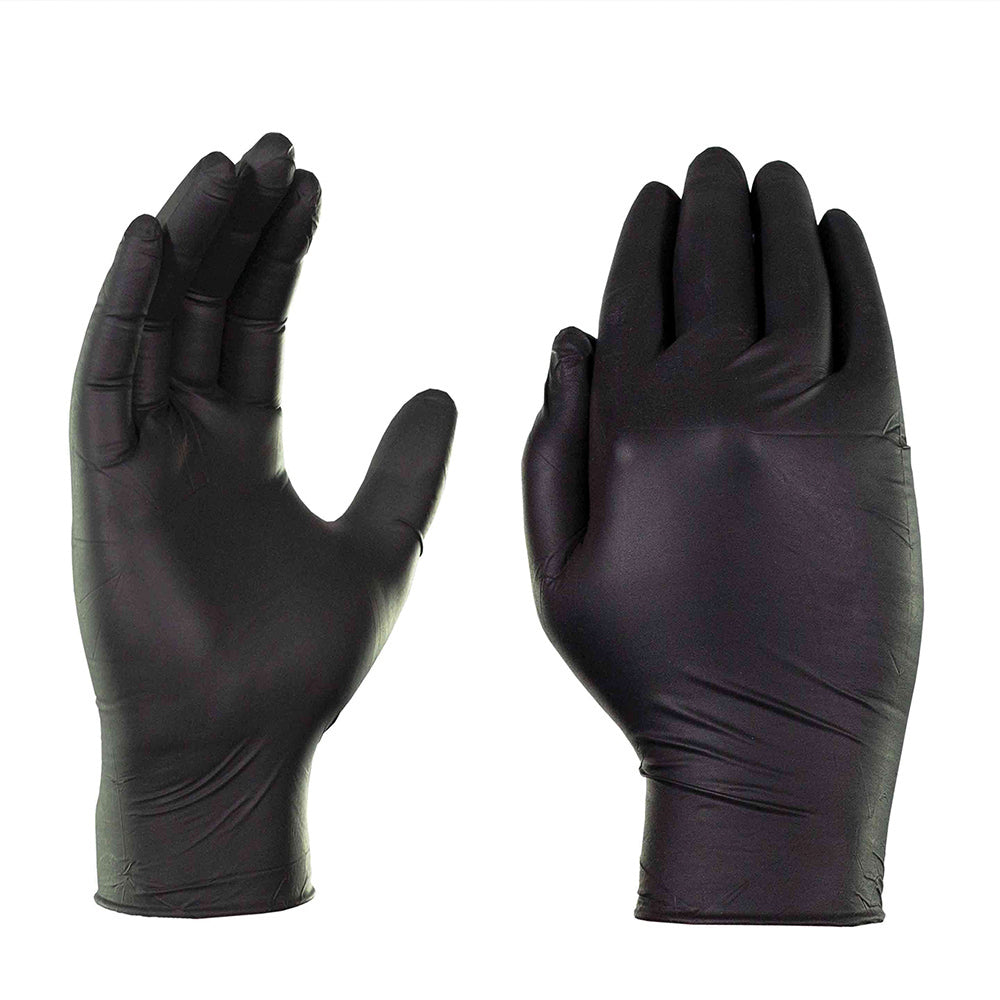 Ammex X-Large 5 Mil Black Textured/Micro-Roughened Nitrile Powder Free GloveplusÂ® Premium Industrial Glove - 100 Per Box