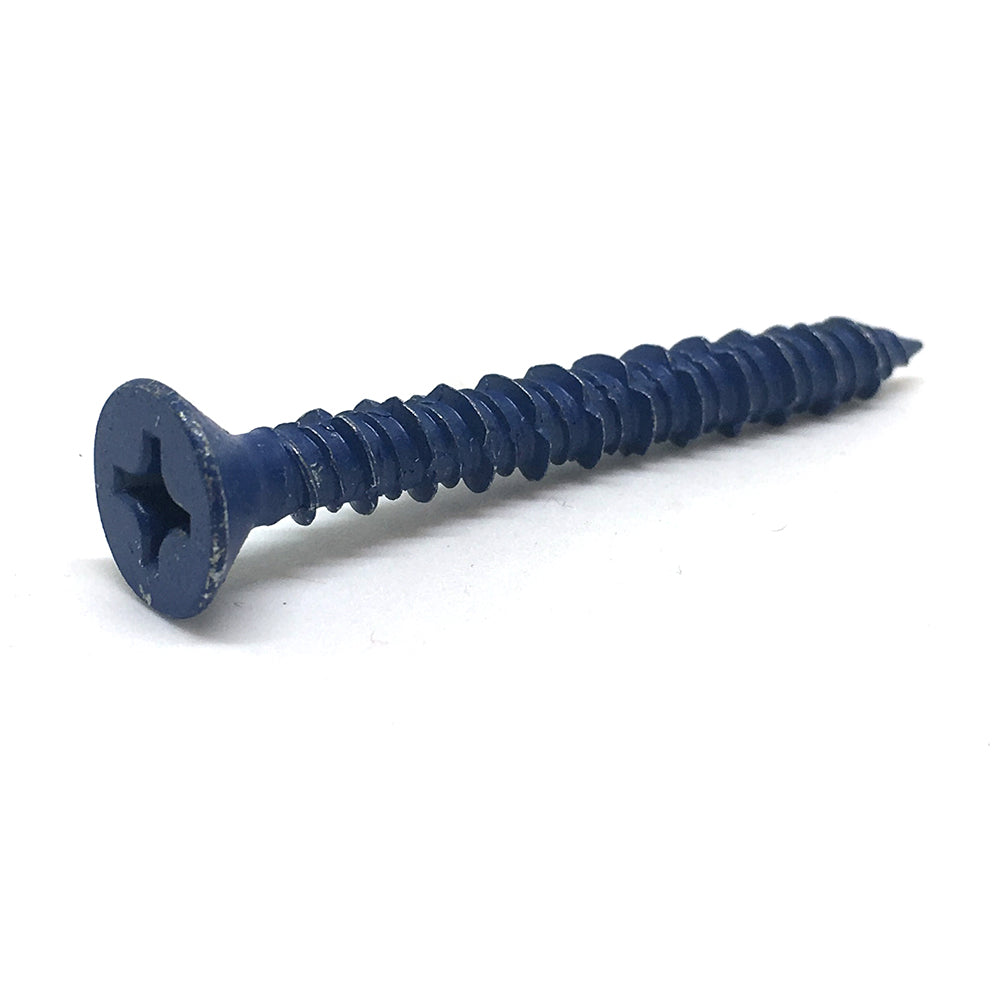 3/16 Inch x 1-3/4 Inch Phillips Flat Head Concrete Screw Anchor Zinc Plated Carbon Steel