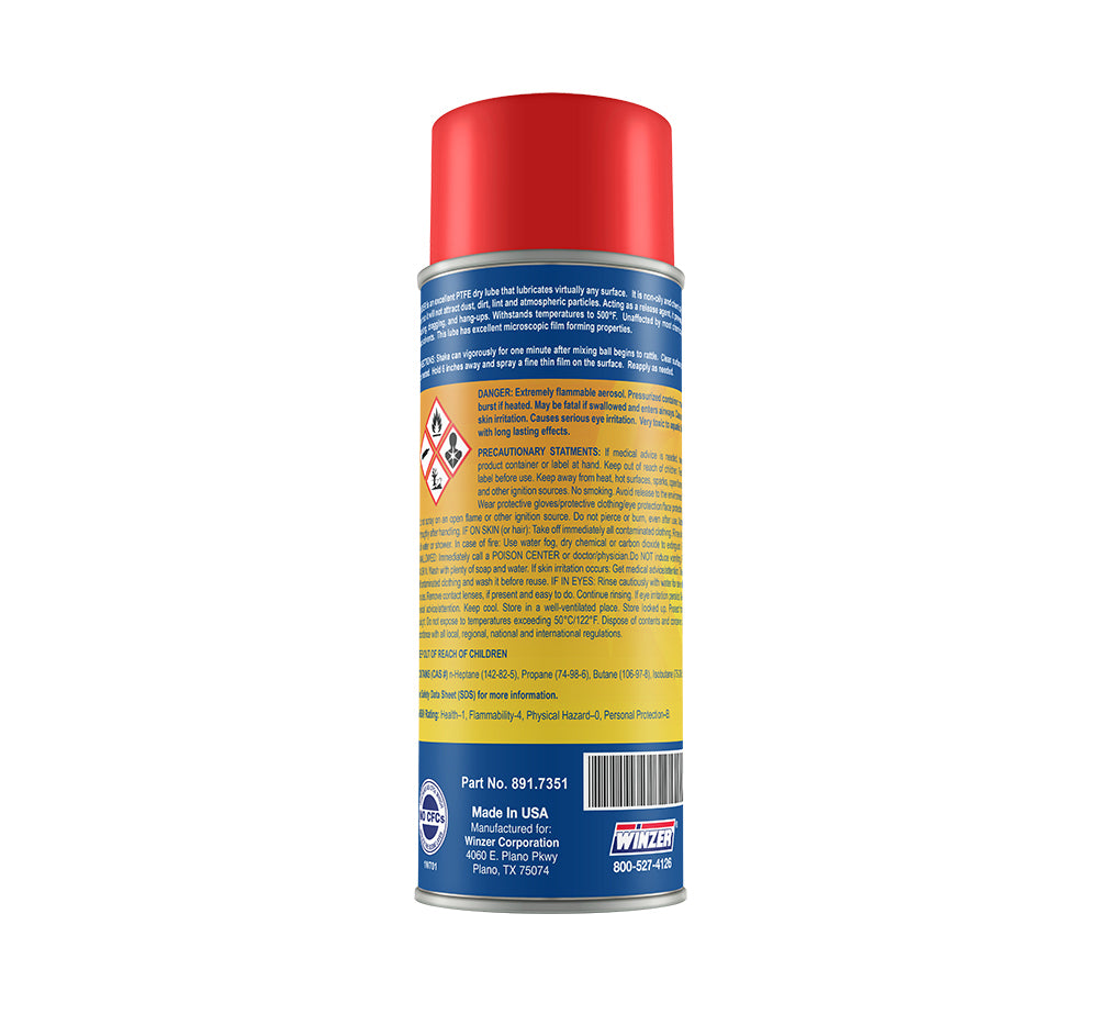 Winzer Slider PTFE Dry Lubricant - 11 Oz Net Wt. - Aerosol