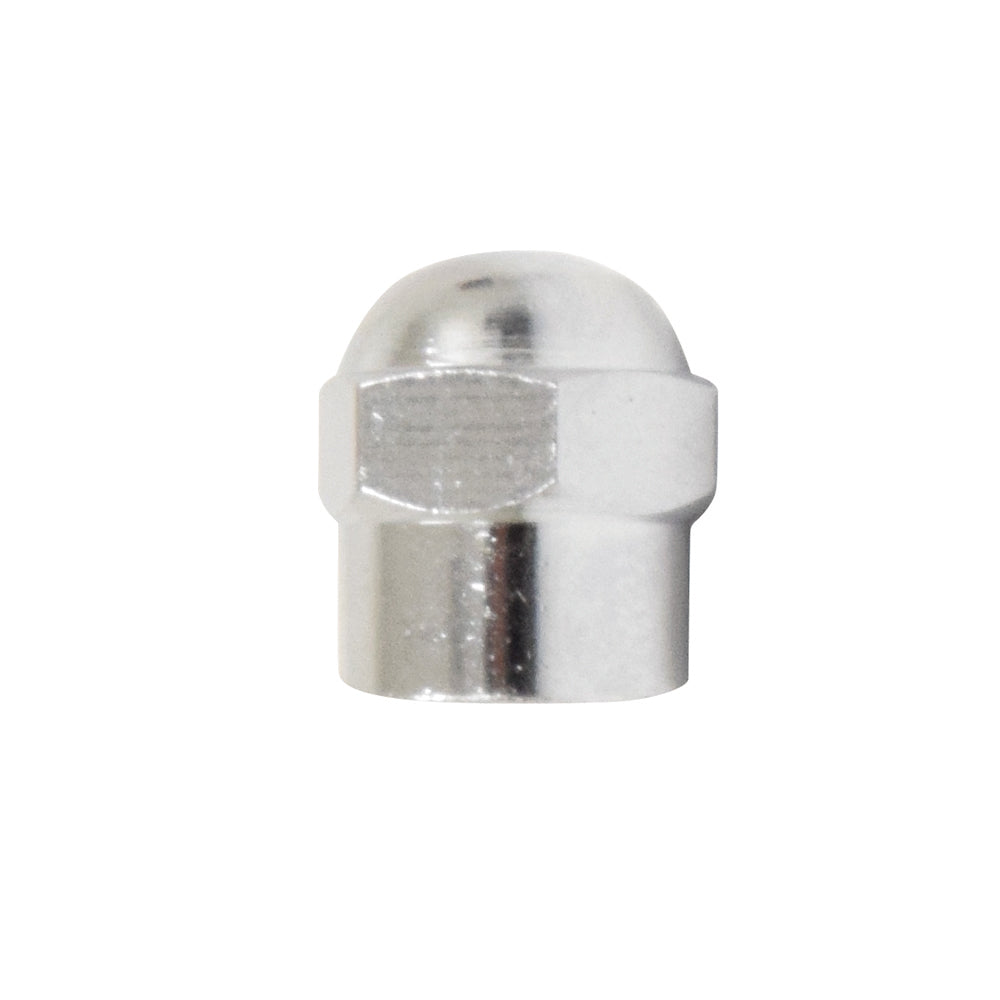 High Performance Domed Tire Valve Hex Cap High Heat Chrome Plated