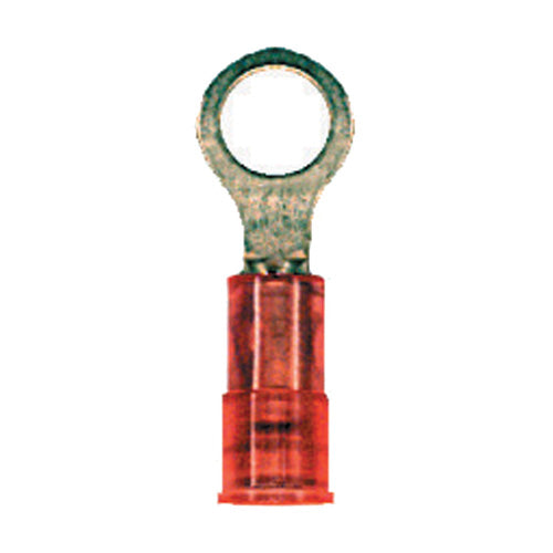 22-18 Gauge Ring Terminal #10 Stud Nylon Insulated Red