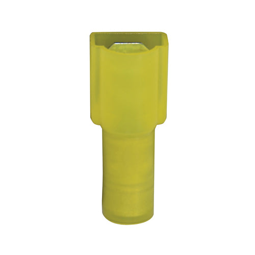 12-10 Gauge Male Push On Connector 1/4" Tab Fully Insullated Nylon Yellow