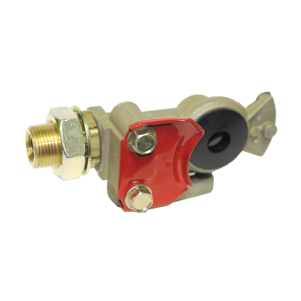 3/8-18 Nptf Red Impregnated Aluminum Shutoff Emergency Gladhand