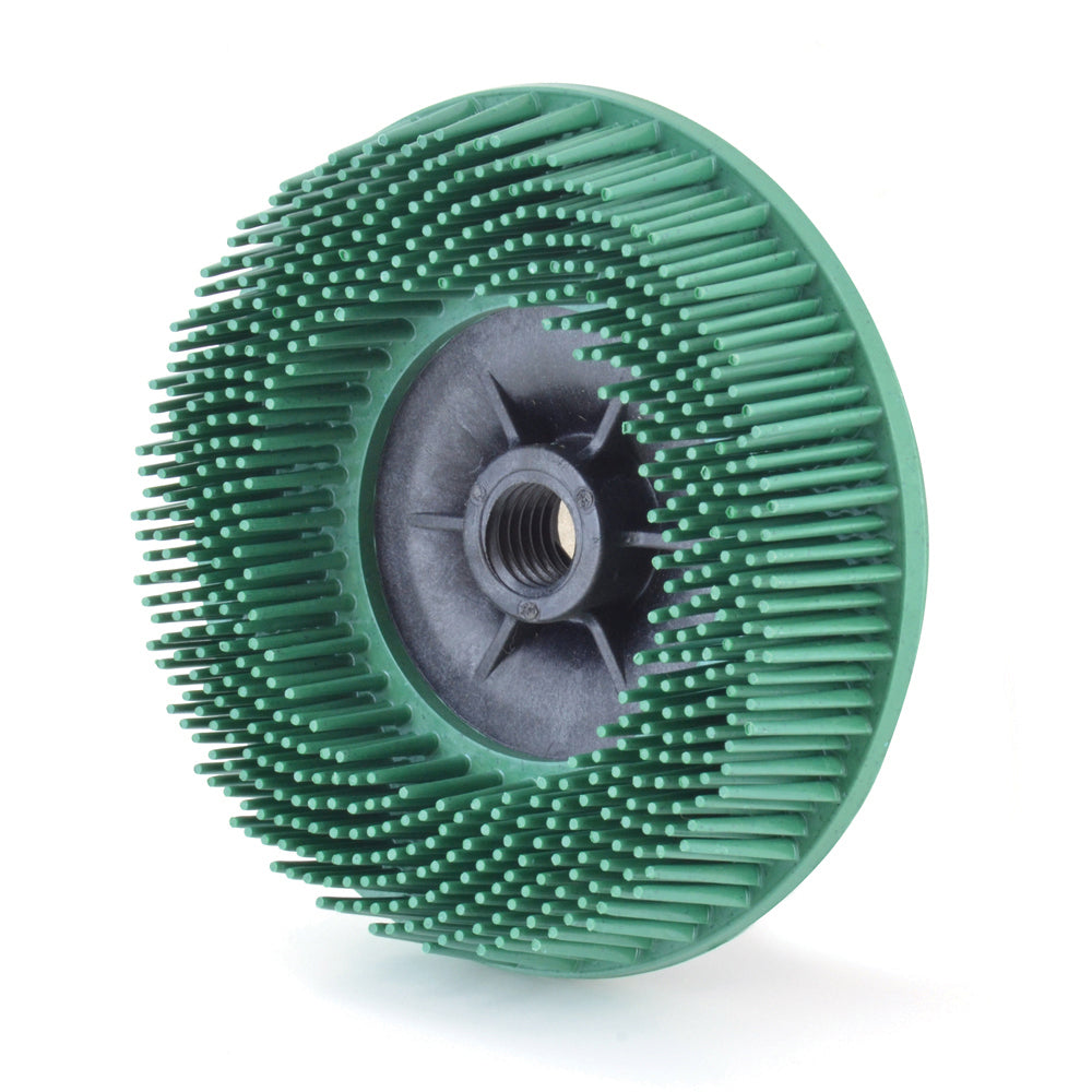 4-1/2 Inch x 5/8-11 Scotch-Briteâ„¢ Bristle Disc Grade 50 Ceramic Abrasive Grain Green
