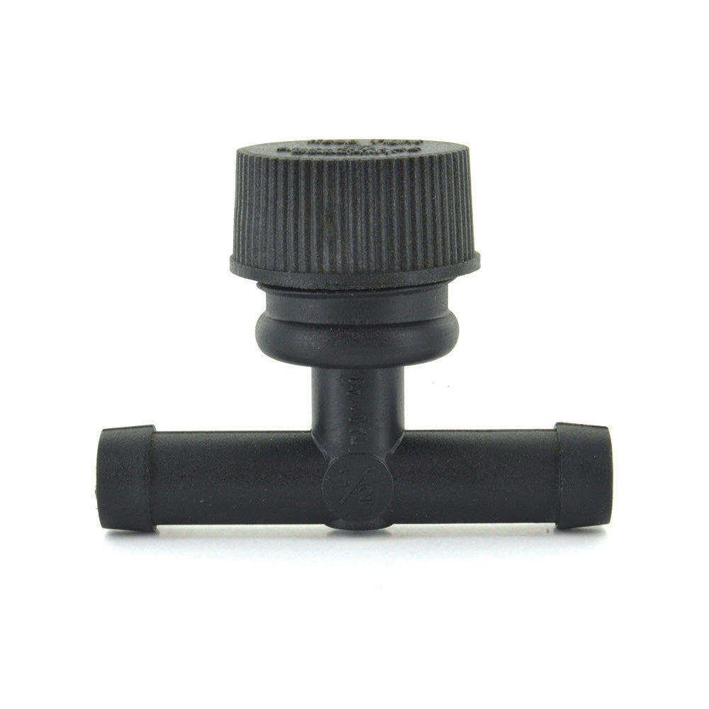 1/2 Inch Flushing Tee With Cap Black