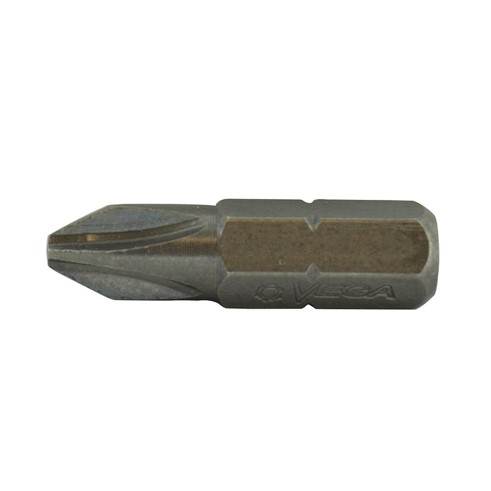 PhillipsÂ® Drive 1/4 Inch Hex Shank #2 Tip 1 Inch Length Gunmetal Gray Steel Insert Bit