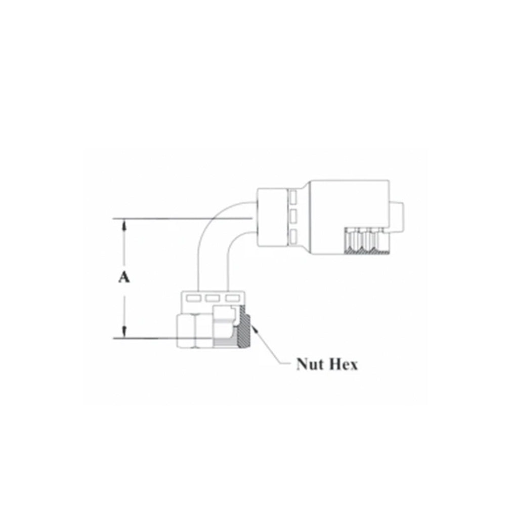 1/4 inch Hose x  M14X1.5 Din Light Female Swivel 90