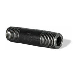 1/4" X 2-1/2" Schedule 80 Male NPT Black Seamless Carbon Steel Pipe Nipple